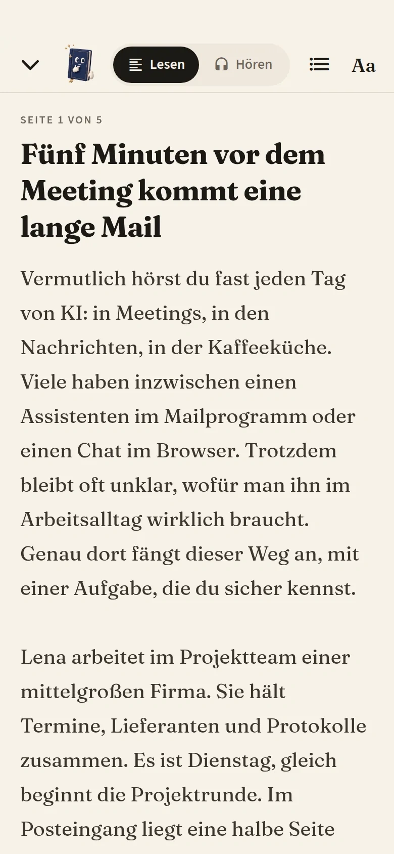 Der Anfang einer Lektion in Sapaude: Fünf Minuten vor dem Meeting kommt eine lange Mail.